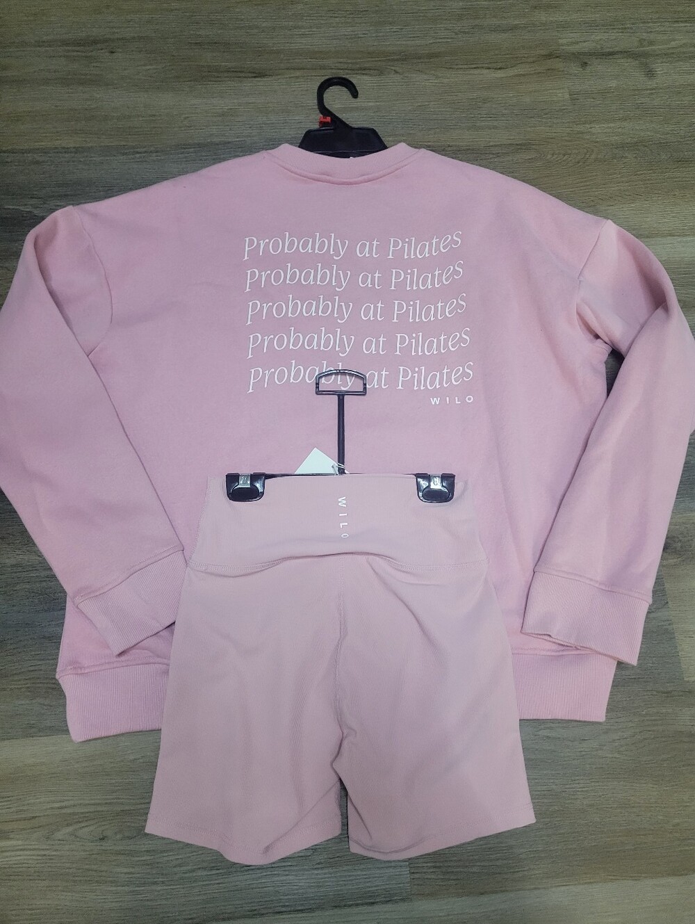 WILO Pink Sweatshirt with Matching Pink Shorts - Picture 3 of 5